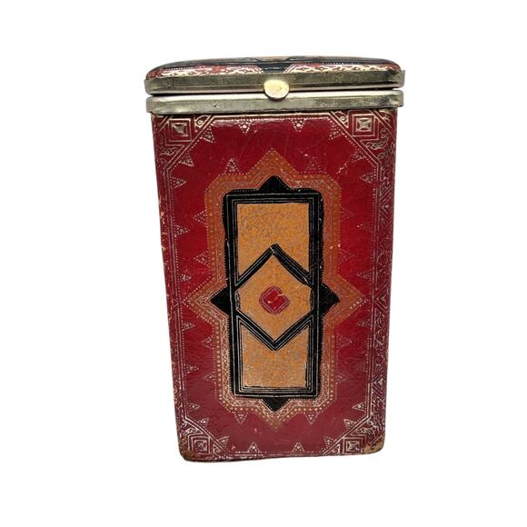 Vintage Brevettata Leather Cigarette Made In Italy Tobacciana Clean Case - Picture 1 of 4